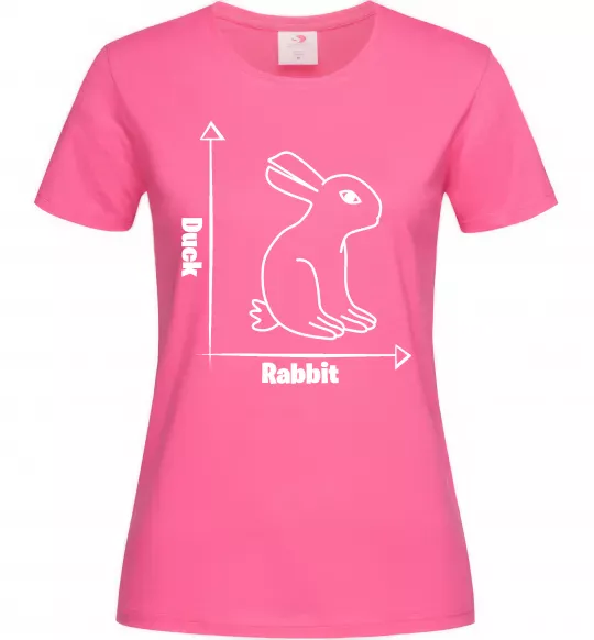 Женская футболка Duck or rabbit Ярко-розовый фото