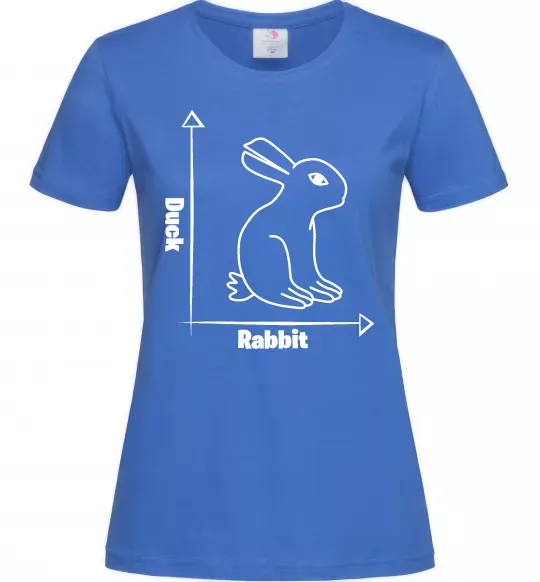 Женская футболка Duck or rabbit Ярко-синий фото