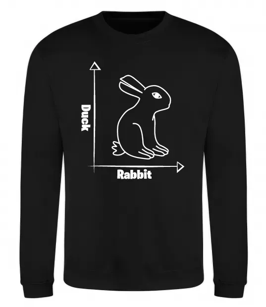 Світшот Duck or rabbit Чорний фото