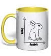 Чашка с цветной ручкой Duck or rabbit Солнечно желтый фото
