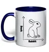 Чашка с цветной ручкой Duck or rabbit Глубокий темно-синий фото