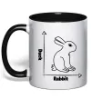 Чашка с цветной ручкой Duck or rabbit Черный фото