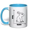 Чашка с цветной ручкой Duck or rabbit Голубой фото