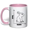 Чашка с цветной ручкой Duck or rabbit Нежно розовый фото