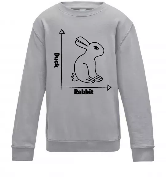 Дитячий світшот Duck or rabbit Сірий меланж фото