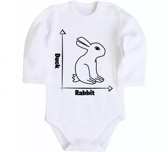 Дитячий бодік Duck or rabbit Білий фото