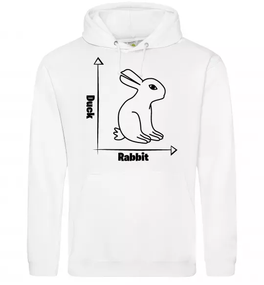 Чоловіча толстовка (худі) Duck or rabbit Білий фото