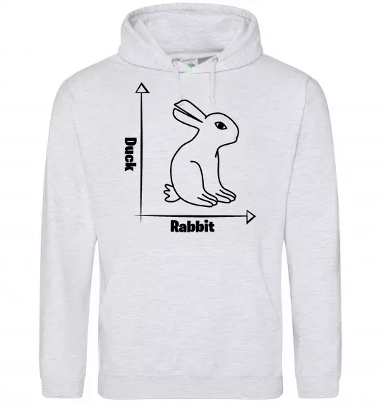 Чоловіча толстовка (худі) Duck or rabbit Сірий меланж фото