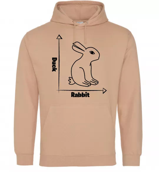 Женская толстовка (худи) Duck or rabbit Песочный фото