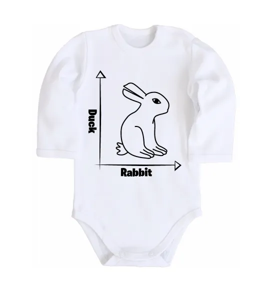Дитячий бодік Duck or rabbit Білий фото