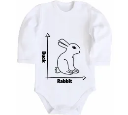 Дитячий бодік Duck or rabbit Білий фото