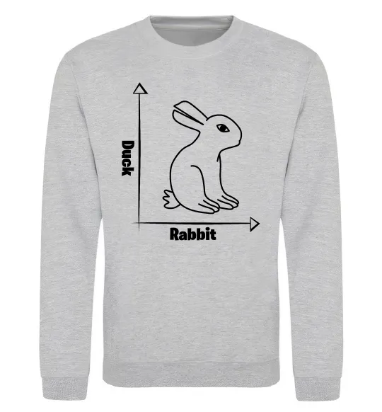 Світшот Duck or rabbit Сірий меланж фото