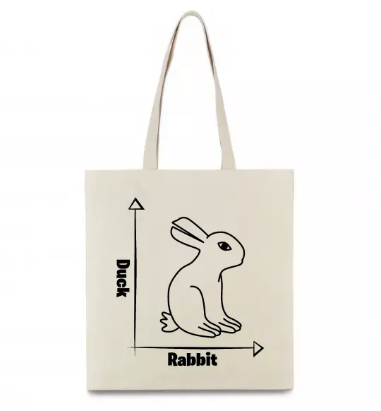 Еко-сумка Duck or rabbit Бежевий фото