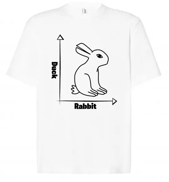 Футболка Оверсайз Duck or rabbit Белый фото
