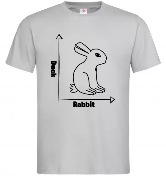 Мужская футболка Duck or rabbit Серый фото