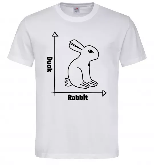 Мужская футболка Duck or rabbit Белый фото