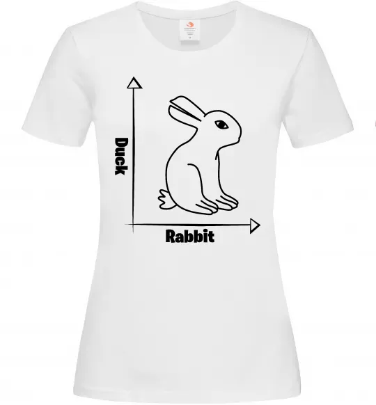 Женская футболка Duck or rabbit Белый фото