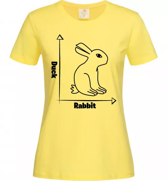 Женская футболка Duck or rabbit Лимонный фото