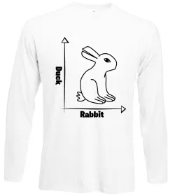 Лонгслив Duck or rabbit Белый фото