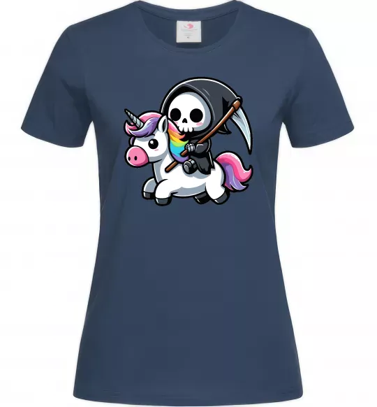 Женская футболка Вершник на єдинорозі Темно-синий фото