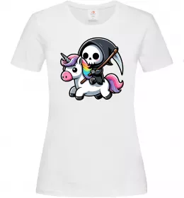 Женская футболка Вершник на єдинорозі Белый фото