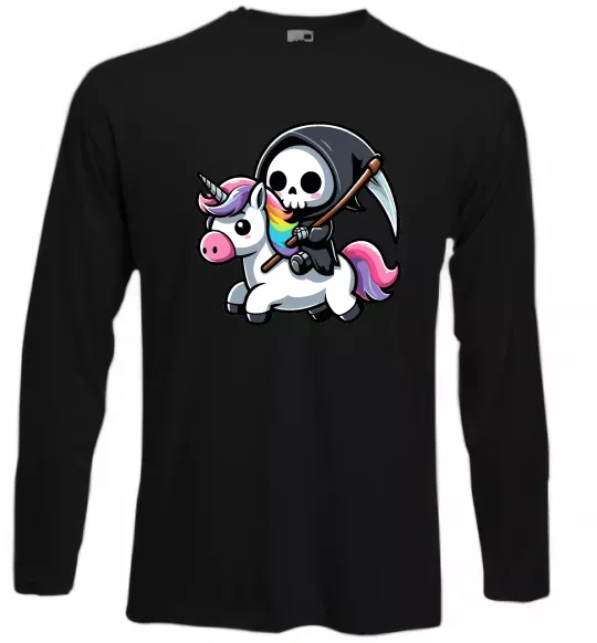 Лонгслив Вершник на єдинорозі Черный фото