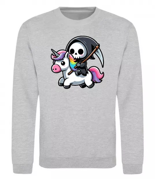 Свитшот Вершник на єдинорозі Серый меланж фото