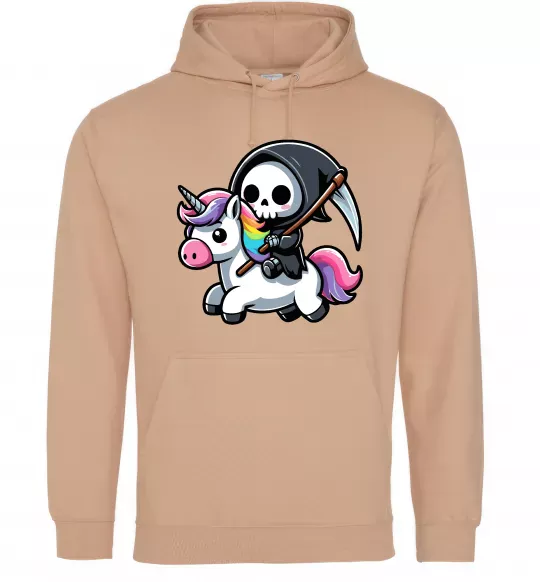 Мужская толстовка (худи) Вершник на єдинорозі Песочный фото