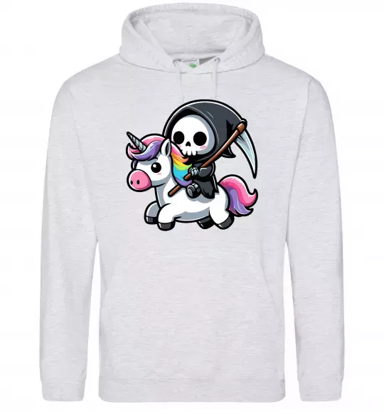 Женская толстовка (худи) Вершник на єдинорозі Серый меланж фото