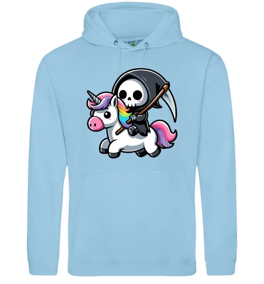 Жіноча толстовка (худі) Вершник на єдинорозі Блакитний фото