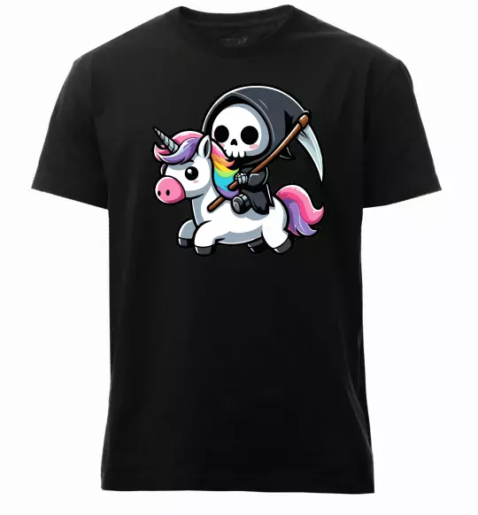 Чоловіча преміум футболка Вершник на єдинорозі Чорний фото