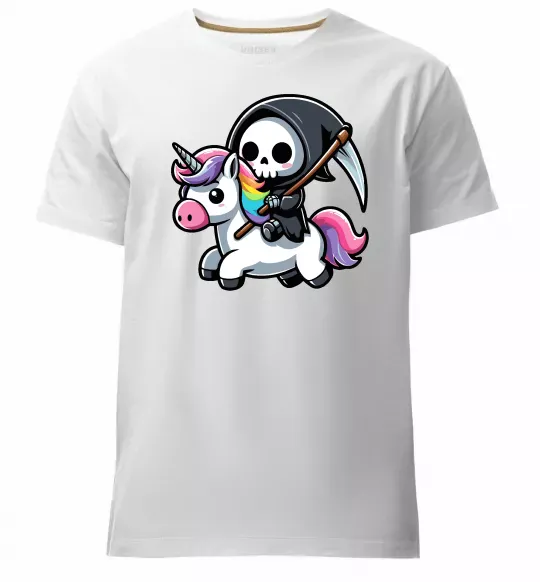 Чоловіча преміум футболка Вершник на єдинорозі Білий фото