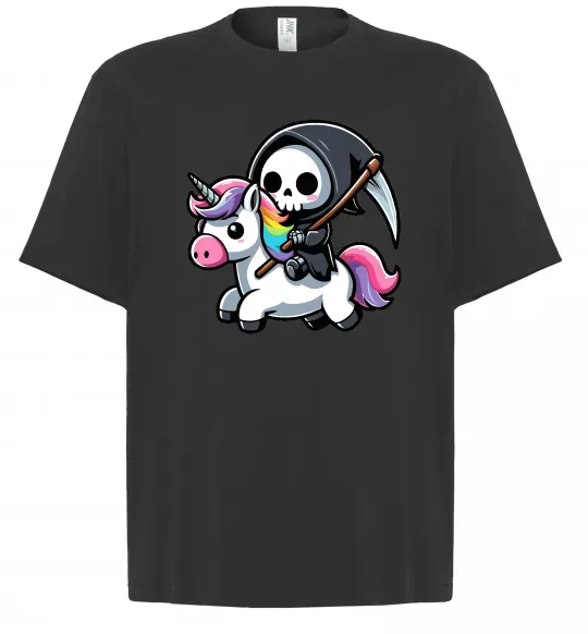 Футболка Оверсайз Вершник на єдинорозі Черный фото