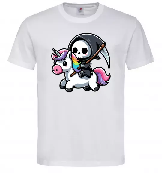 Мужская футболка Вершник на єдинорозі Белый фото