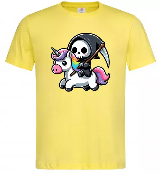 Мужская футболка Вершник на єдинорозі Лимонный фото