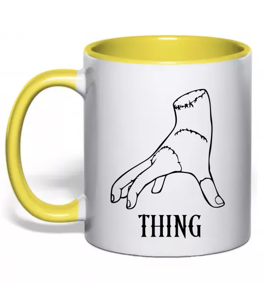 Чашка с цветной ручкой Wednesday thing Солнечно желтый фото