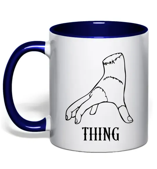 Чашка с цветной ручкой Wednesday thing Глубокий темно-синий фото