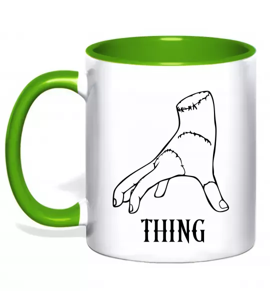 Чашка с цветной ручкой Wednesday thing Зеленый фото