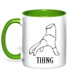 Чашка с цветной ручкой Wednesday thing Зеленый фото