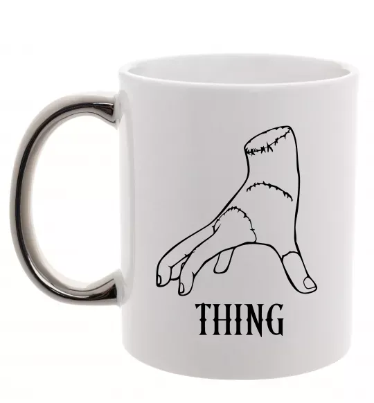 Чашка с цветной ручкой Wednesday thing Серебро фото