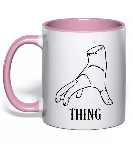 Чашка с цветной ручкой Wednesday thing Нежно розовый фото