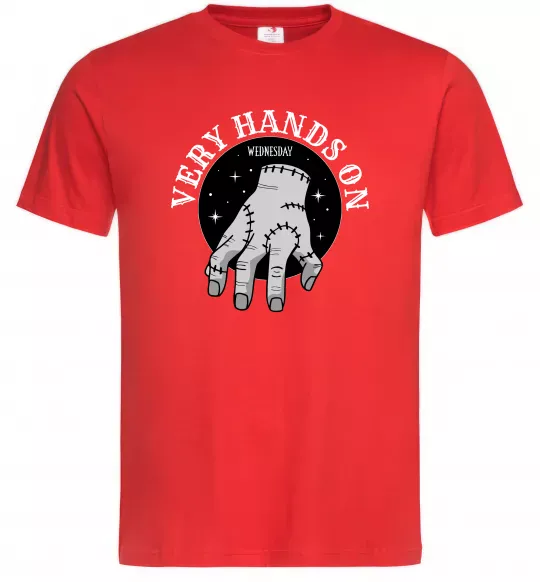 Мужская футболка Very hands on Красный фото