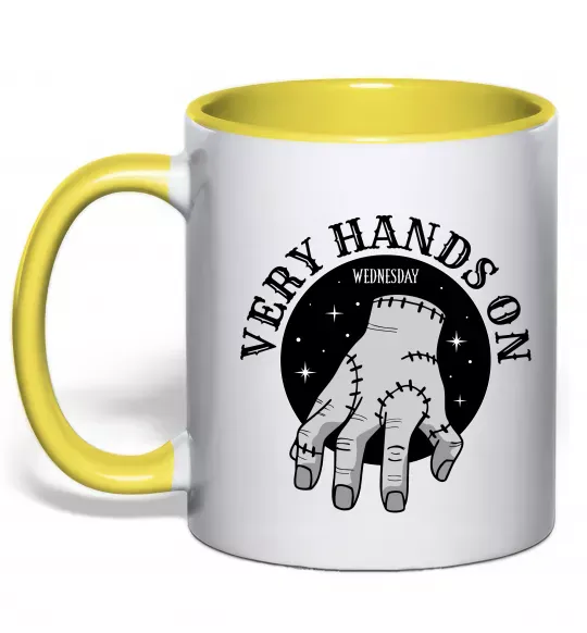 Чашка с цветной ручкой Very hands on Солнечно желтый фото