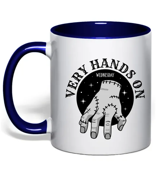 Чашка с цветной ручкой Very hands on Глубокий темно-синий фото