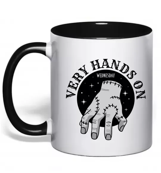 Чашка с цветной ручкой Very hands on Черный фото