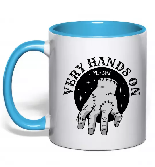 Чашка с цветной ручкой Very hands on Голубой фото