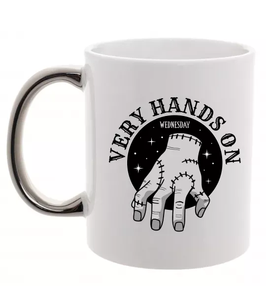 Чашка с цветной ручкой Very hands on Серебро фото