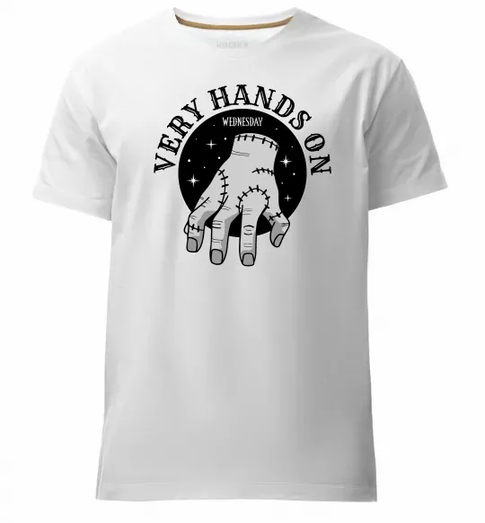 Мужская премиум футболка Very hands on Белый фото