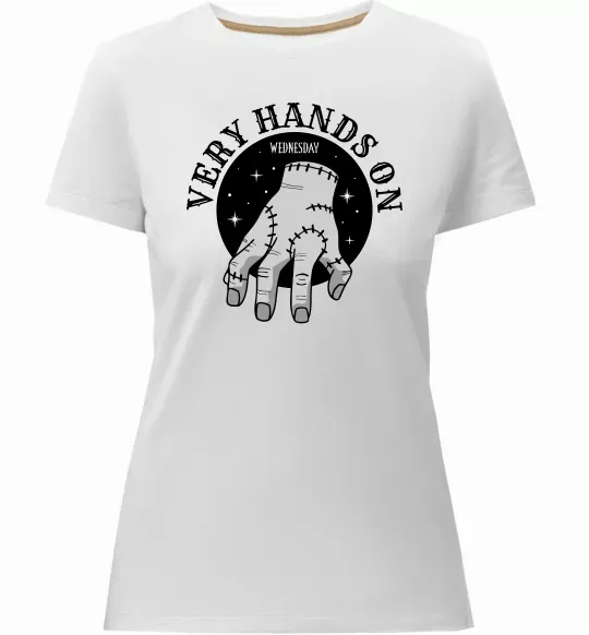 Жіноча преміум футболка Very hands on Білий фото