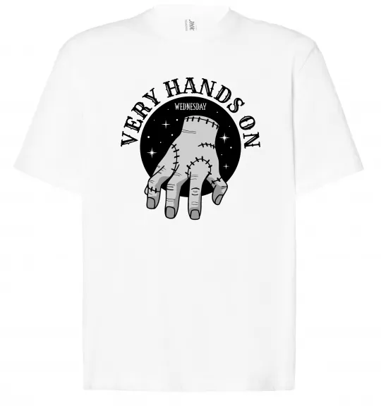 Футболка Оверсайз Very hands on Білий фото